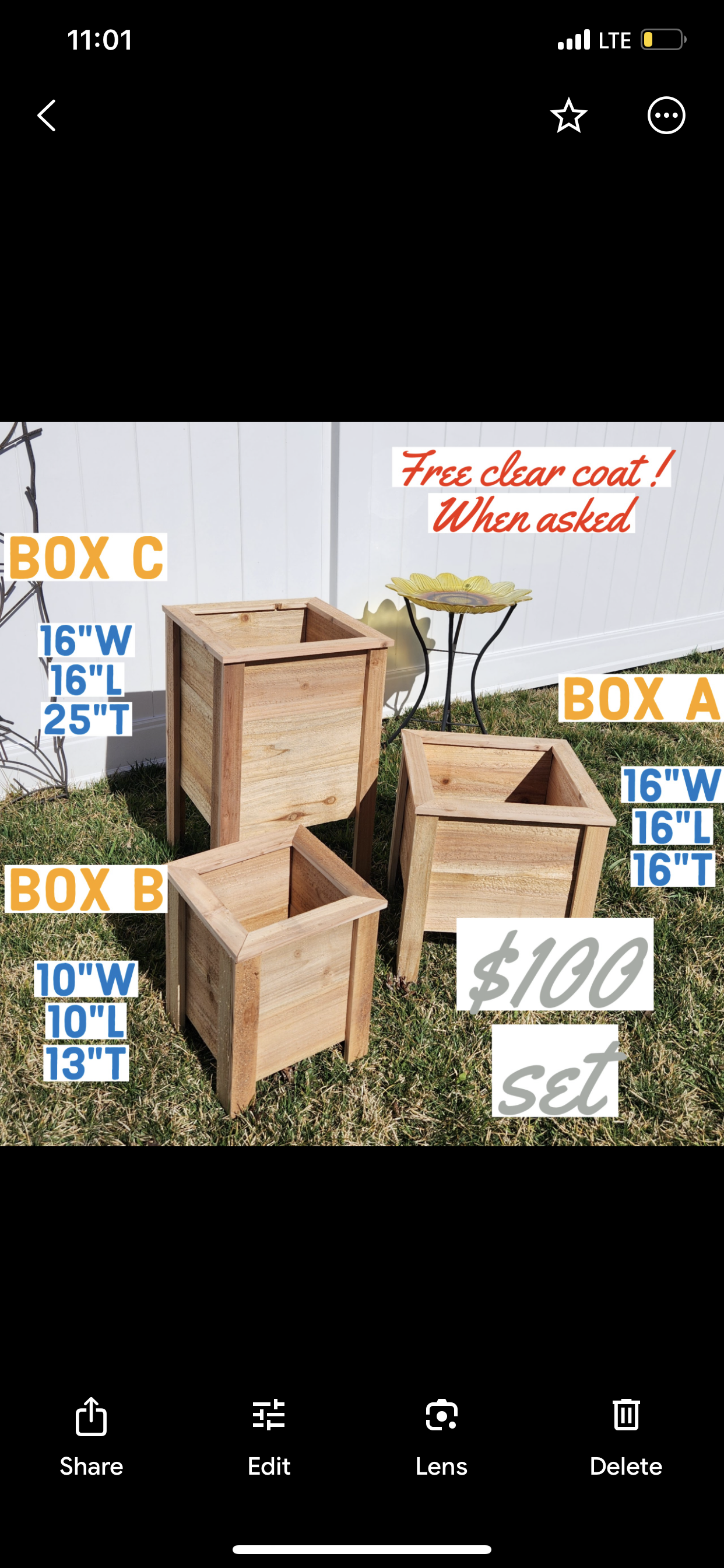 Planter Boxes Local Pick up